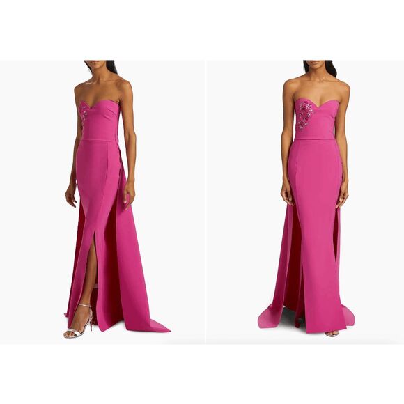 Chiara Boni La Petite Robe Kenzan Strapless Embellished Gown Size US 8 $1190 - Picture 3 of 10
